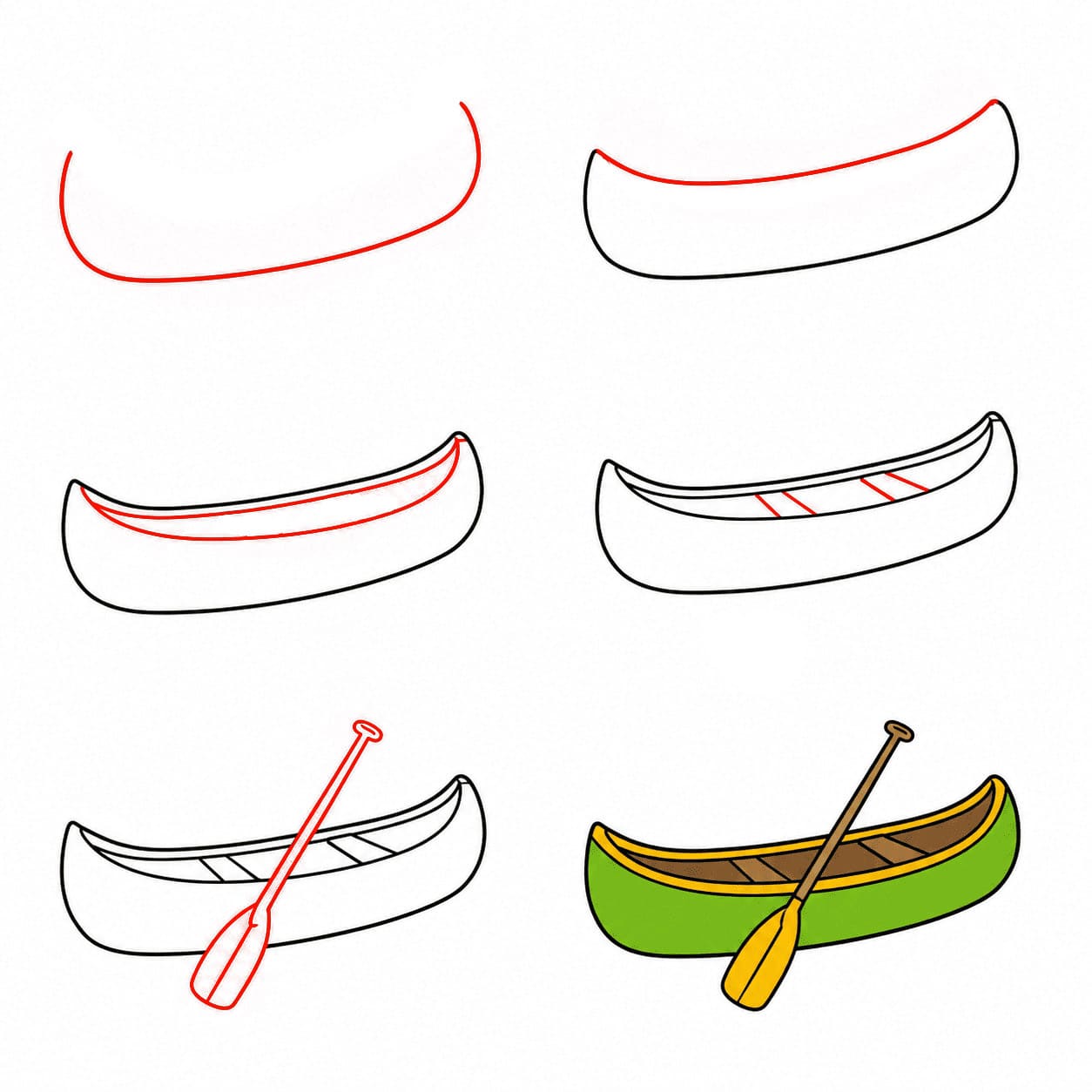 Canoë et pagaie dessin