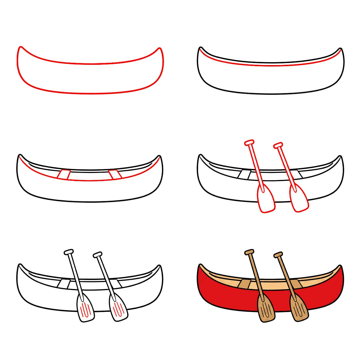 Canoë et pagaies dessin