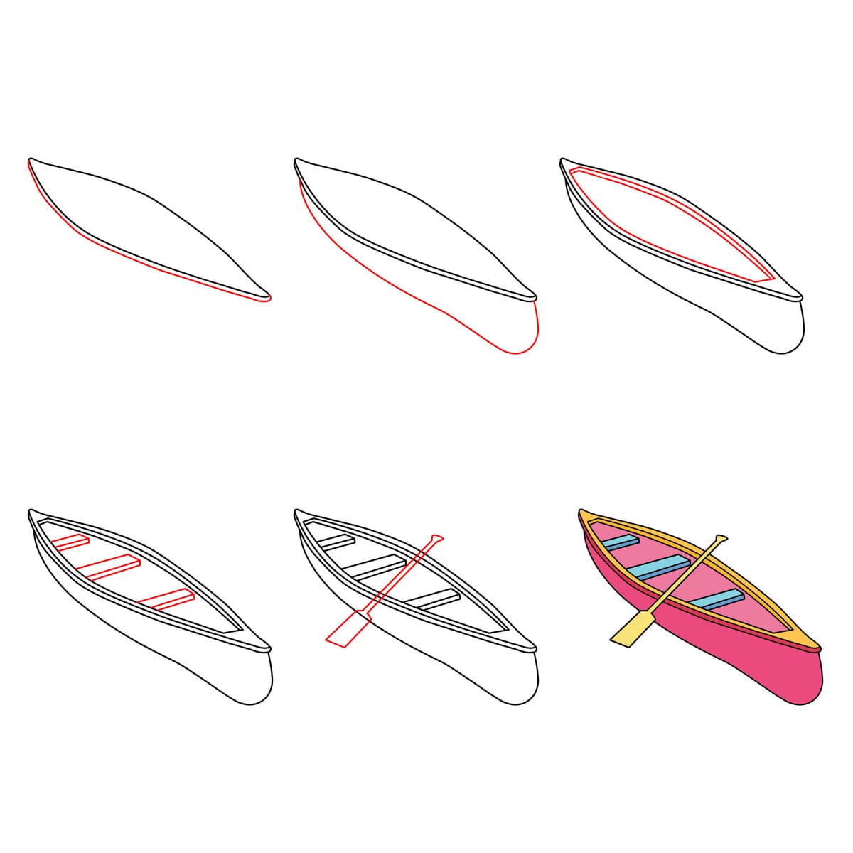 Canoë rose dessin
