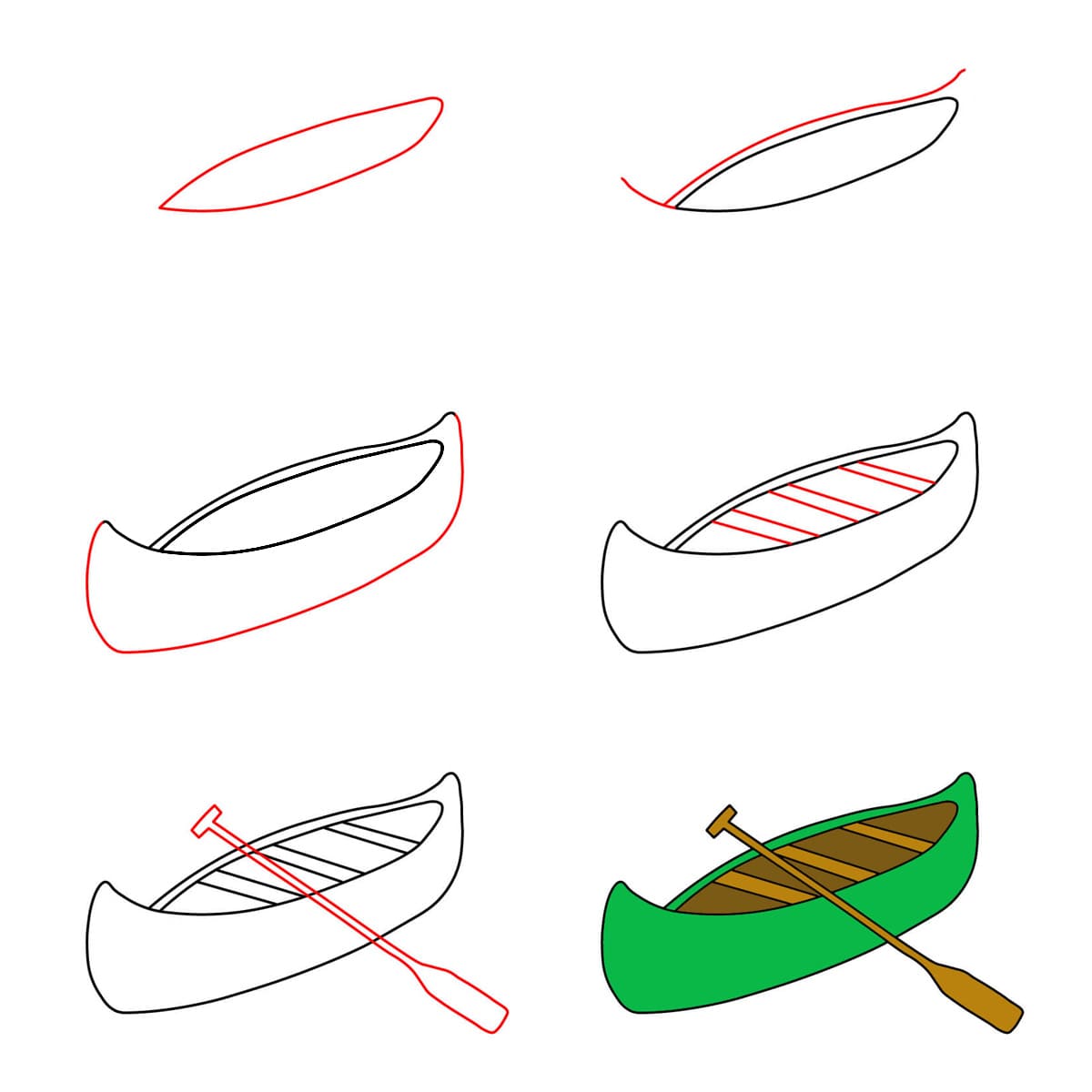 Canoë vert dessin