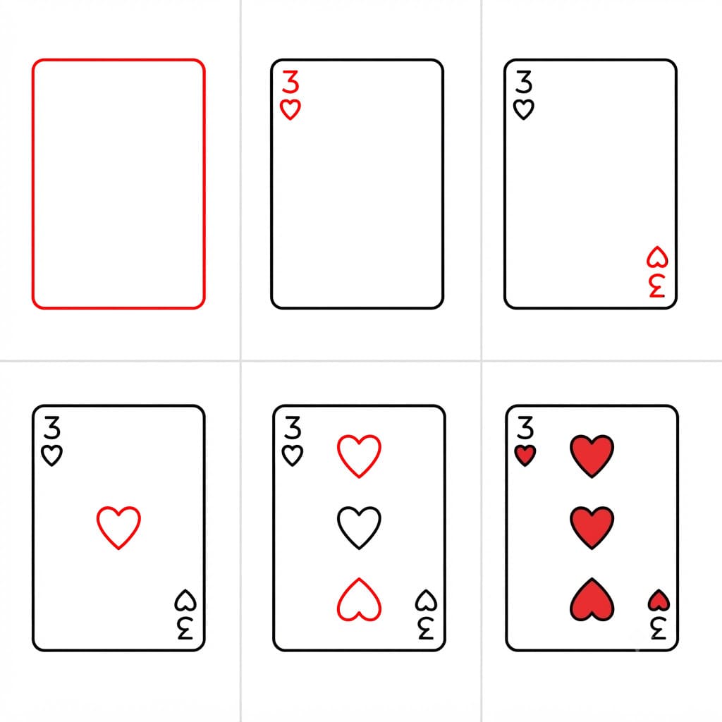 Cartes à jouer Un cœur dessin