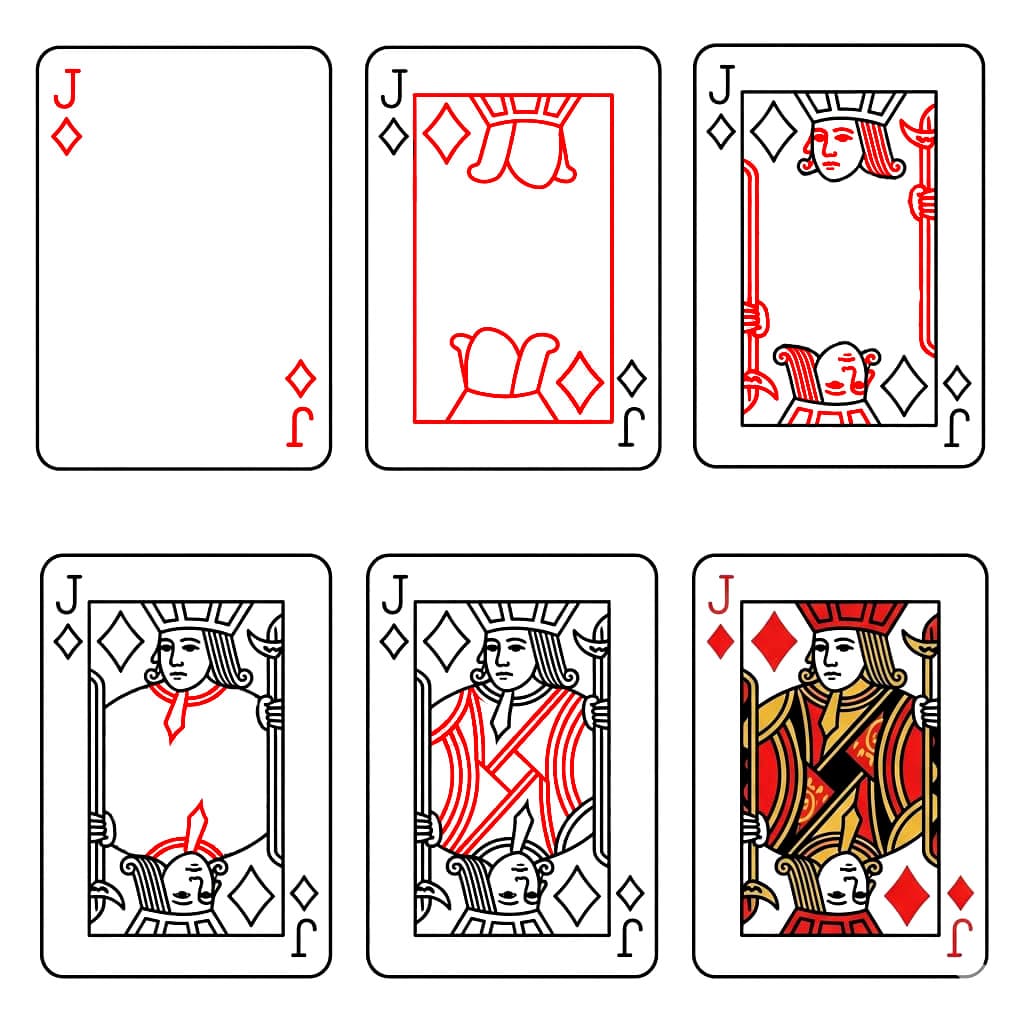 Cartes à jouer Valet de carreau dessin