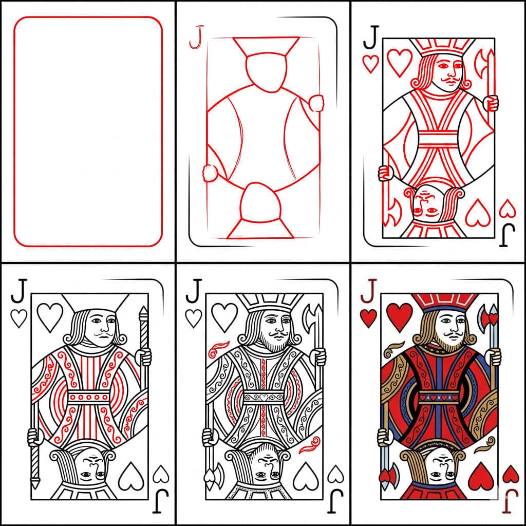 Cartes à jouer Valet de cœur dessin