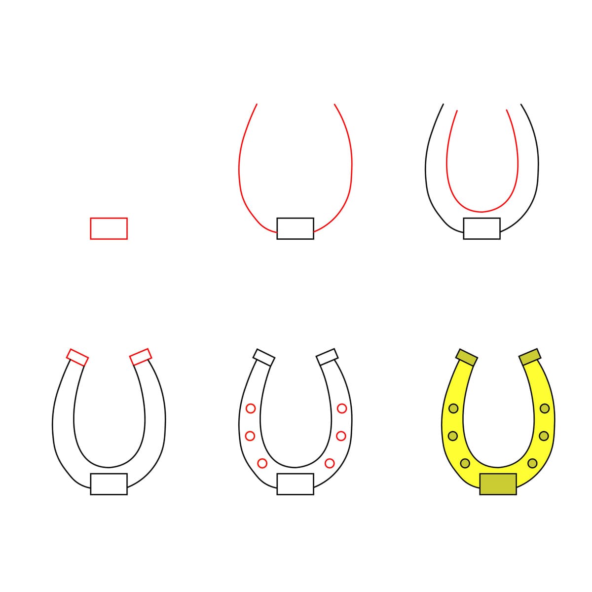 Fer à cheval doré gratuit dessin