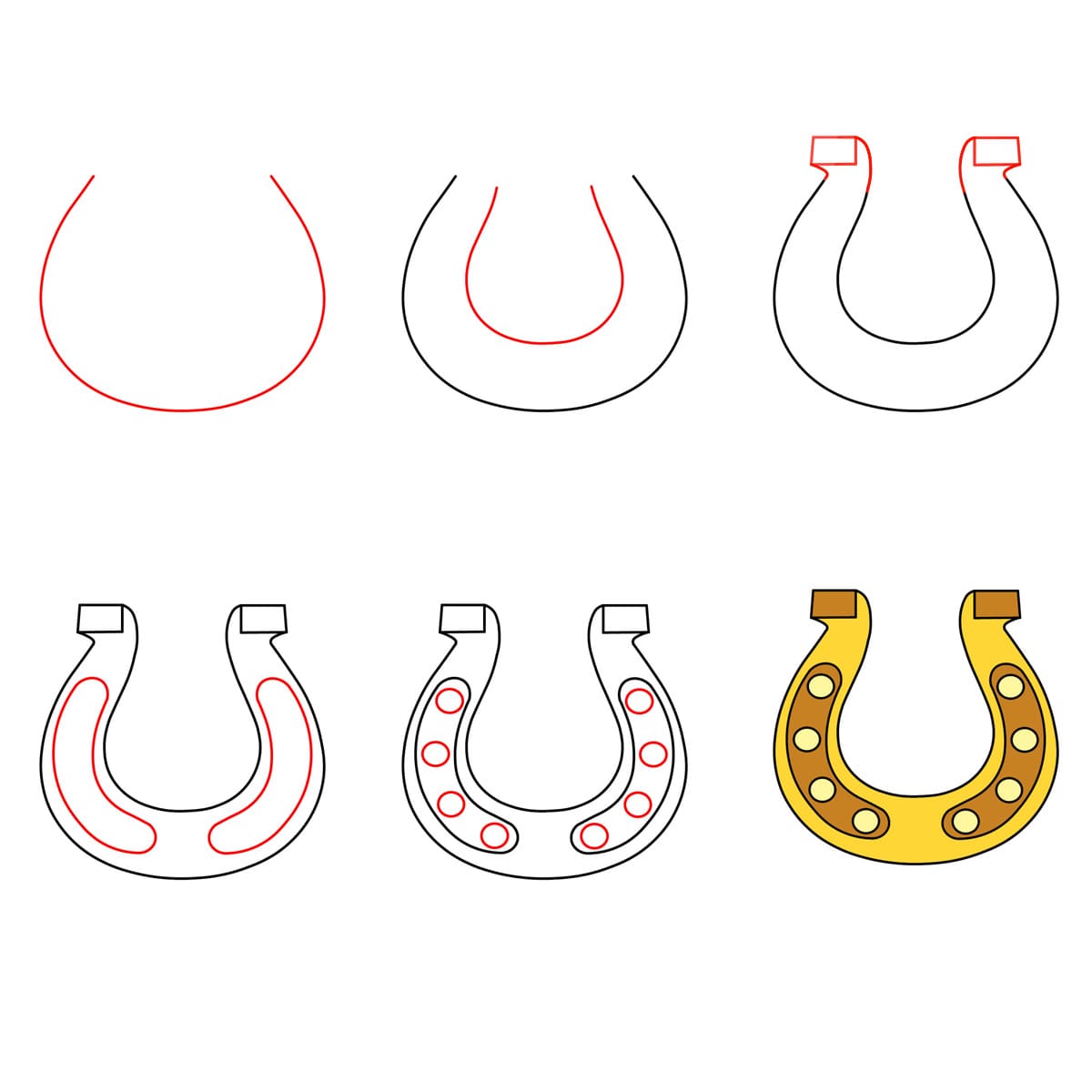 Fer à cheval jaune dessin
