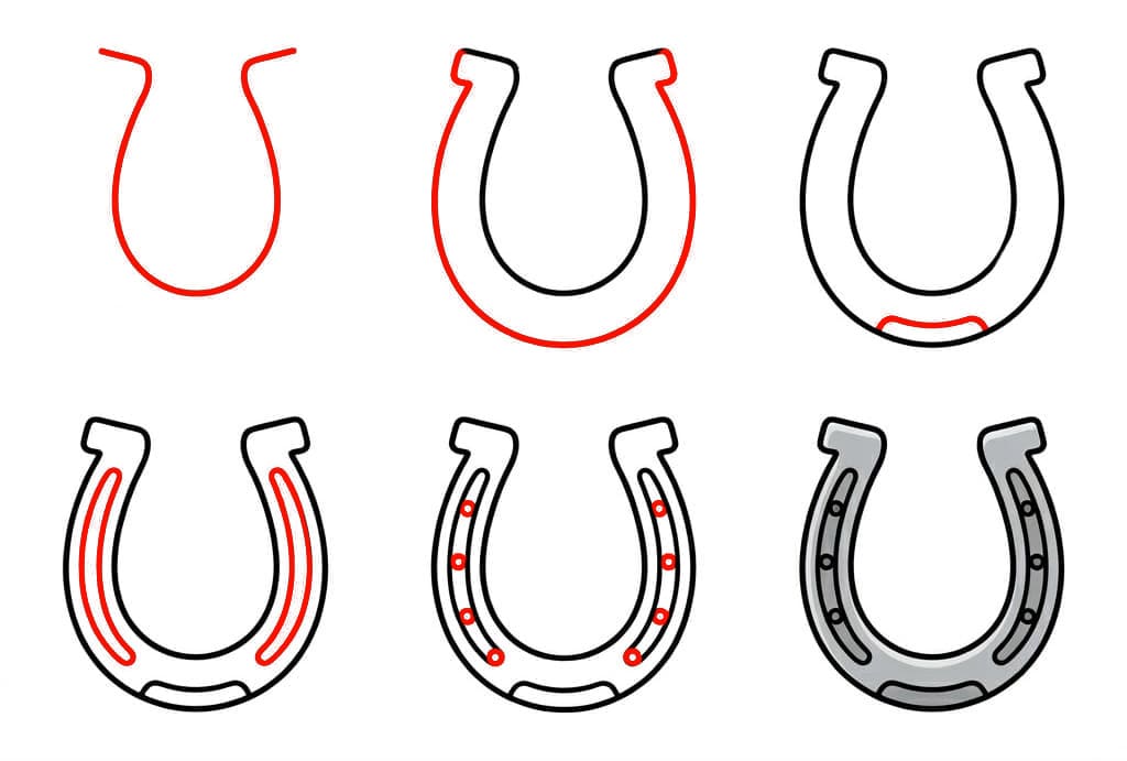 Fer à cheval métallique dessin