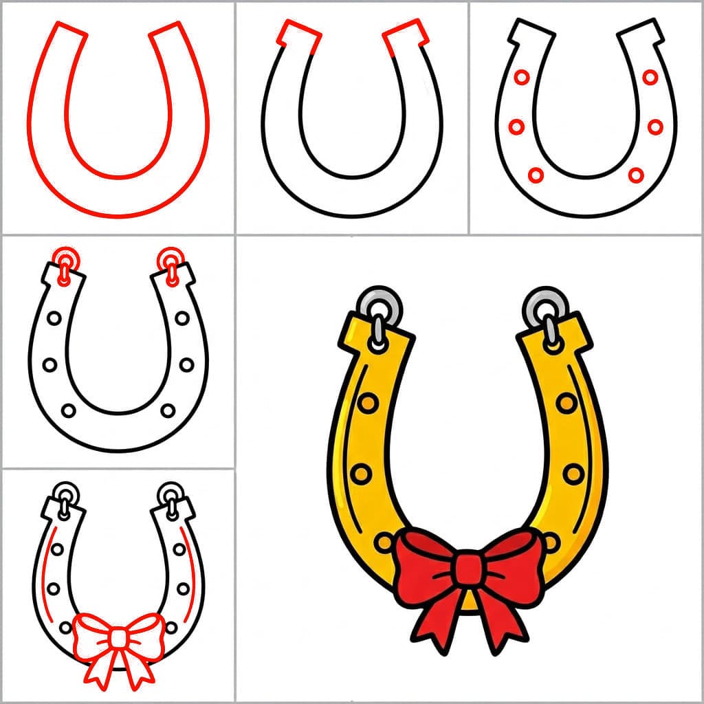 Fer à cheval porte-bonheur dessin