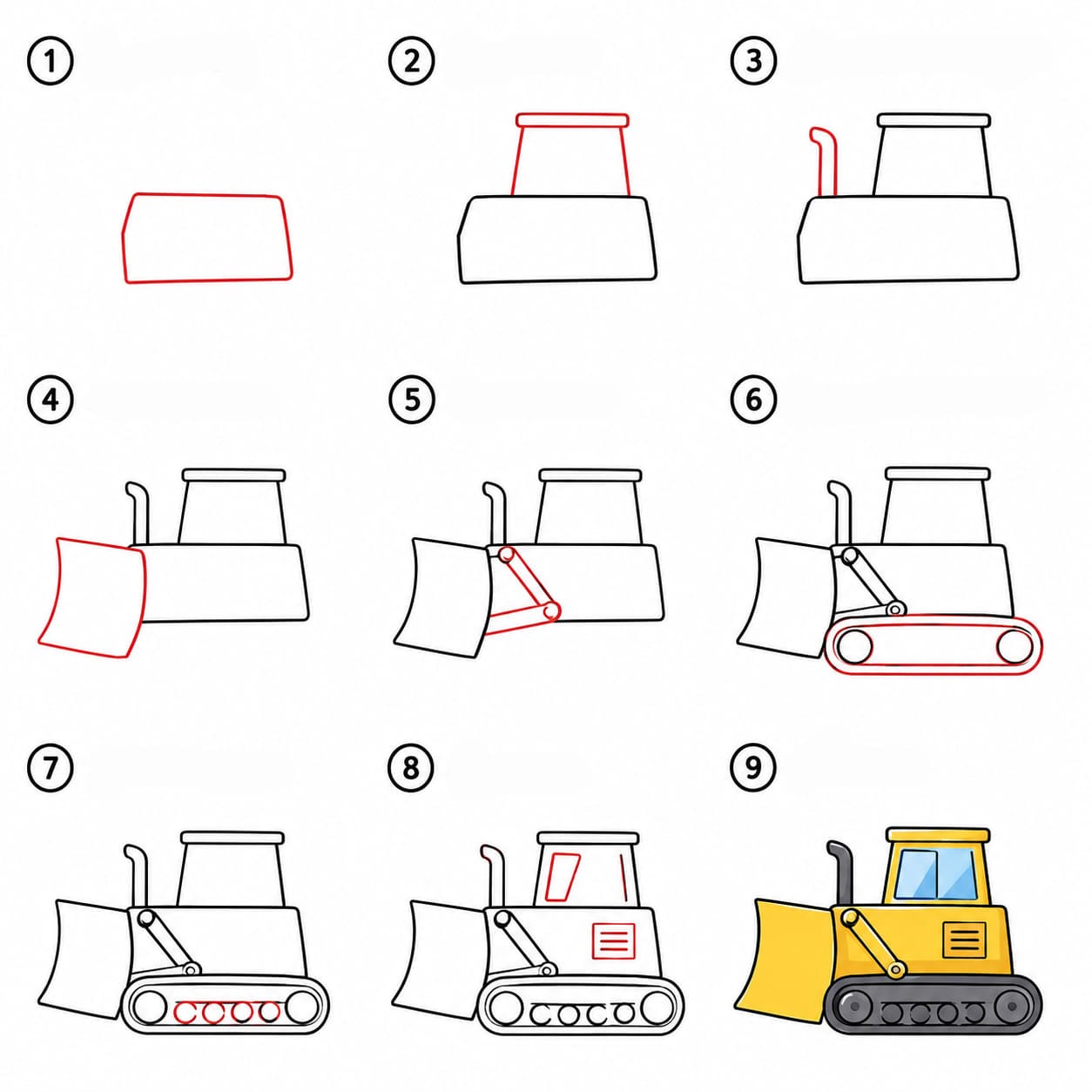 Image d'un gros bulldozer dessin