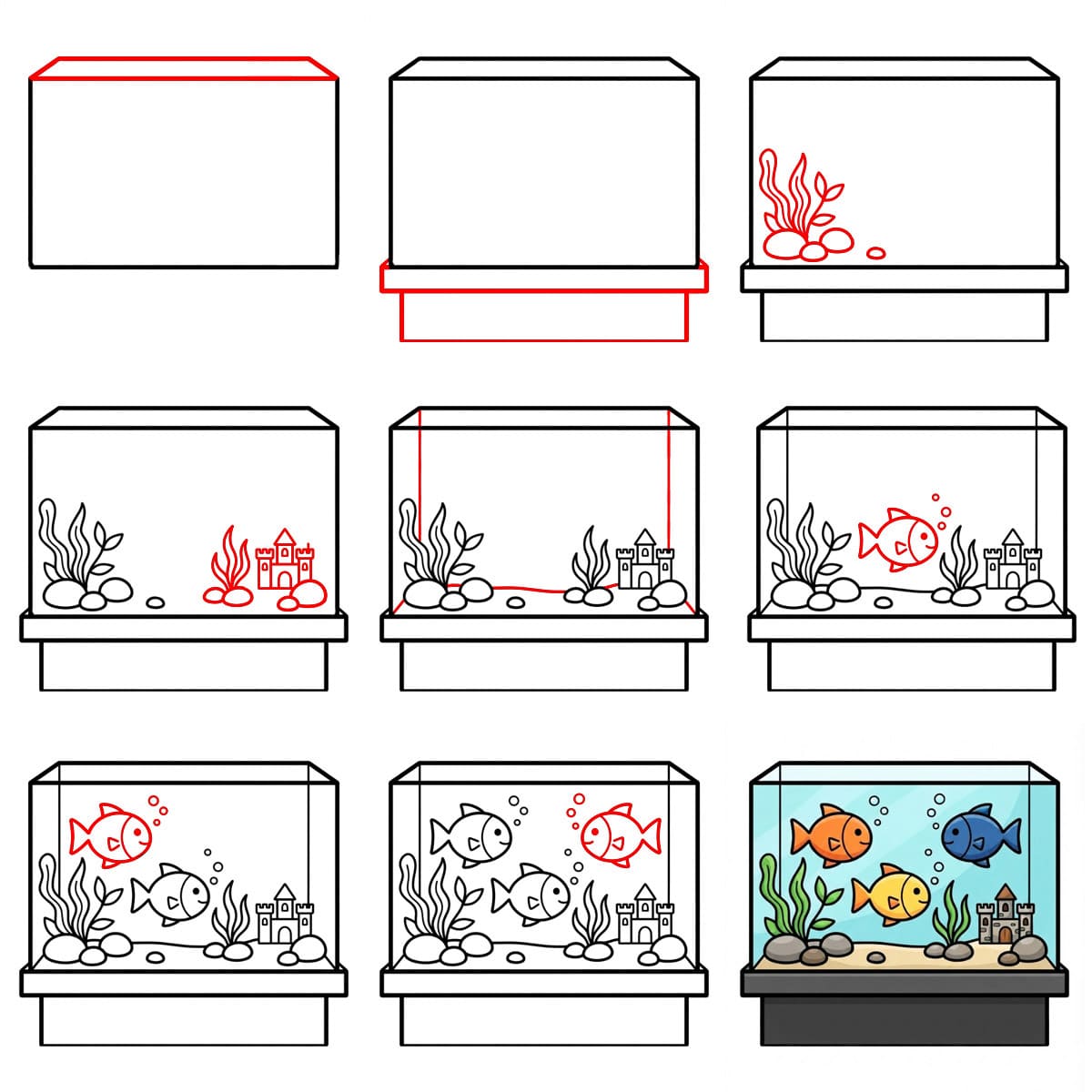 Image gratuite d'aquarium dessin