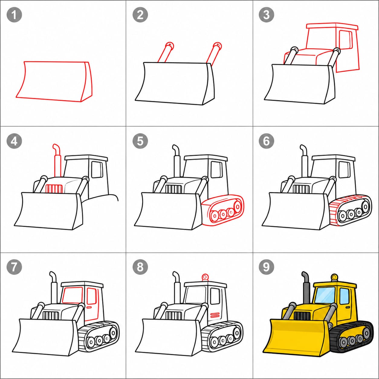 Machine bulldozer dessin