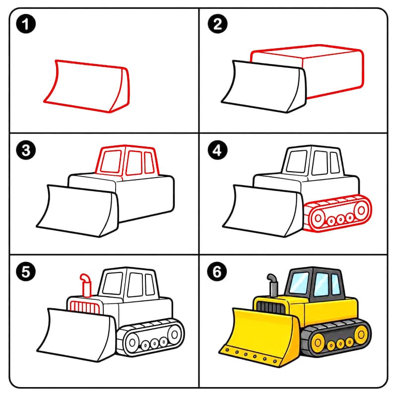 Machine de construction bulldozer dessin