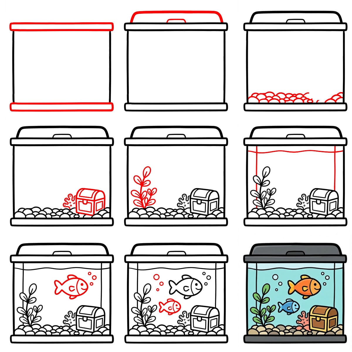 Mini aquarium dessin