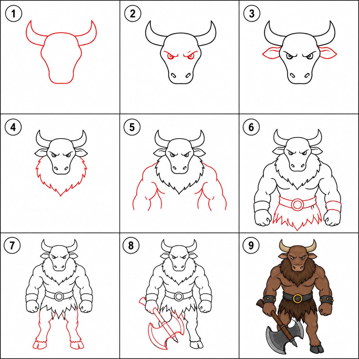 Minotaure à imprimer dessin