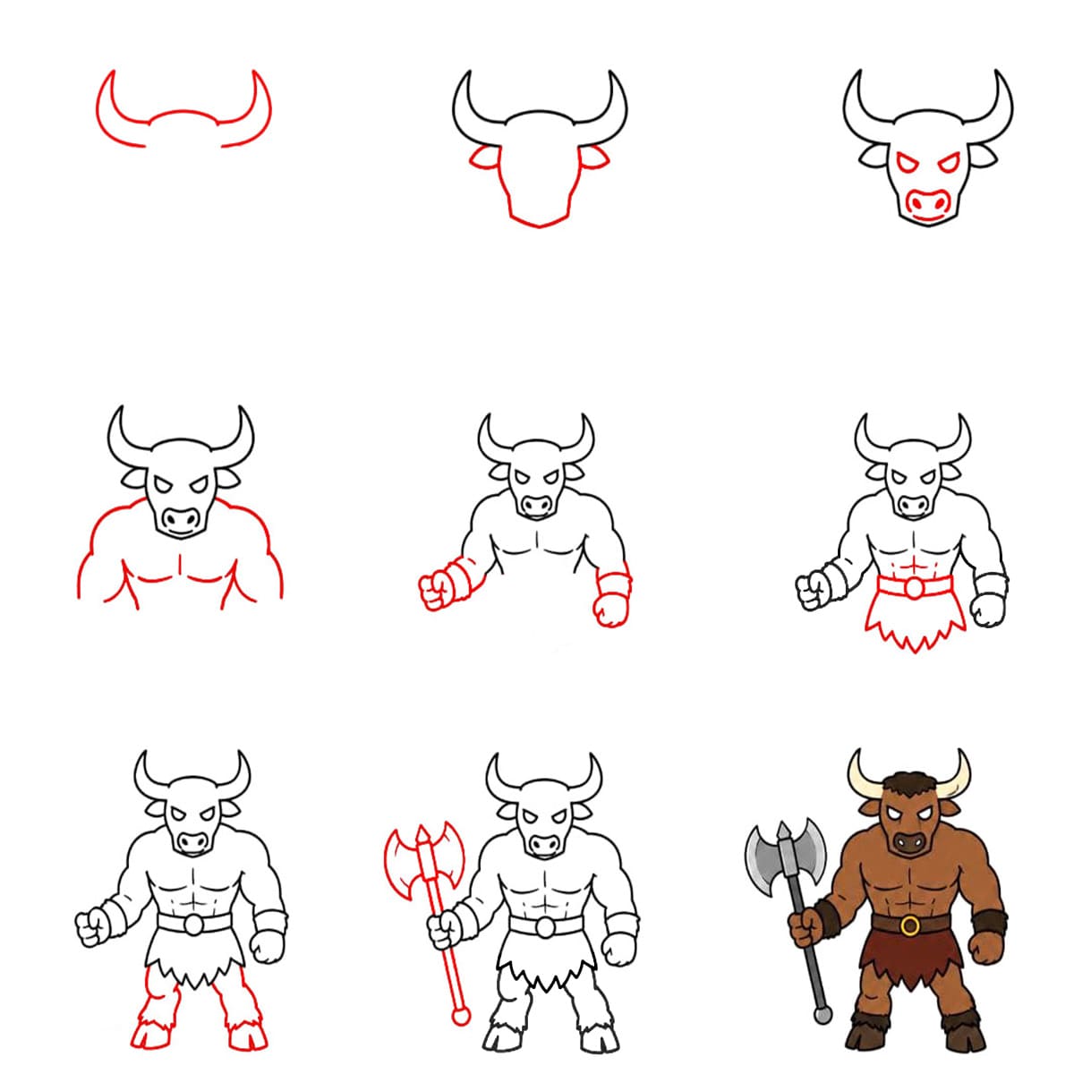 Minotaure musclé dessin
