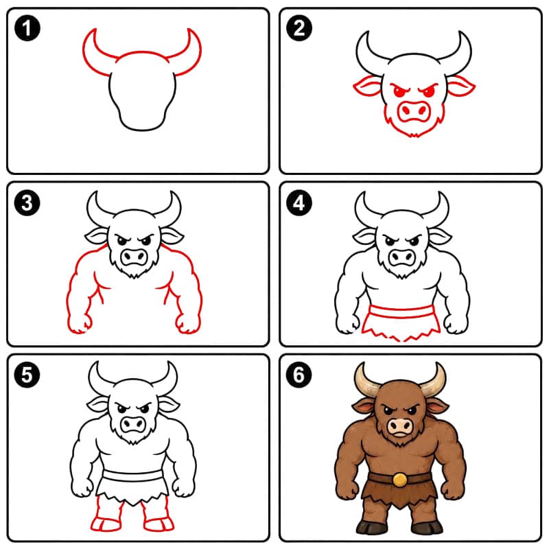 Minotaure mythologique dessin