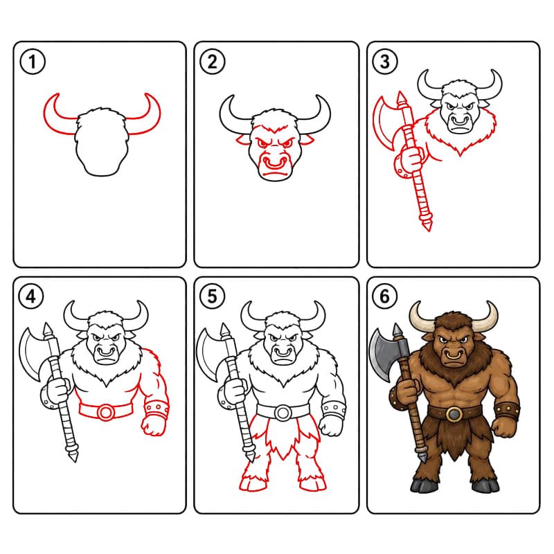 Minotaure viking dessin