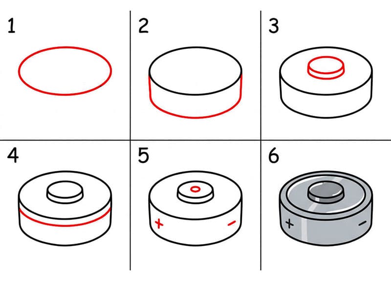 Pile bouton dessin