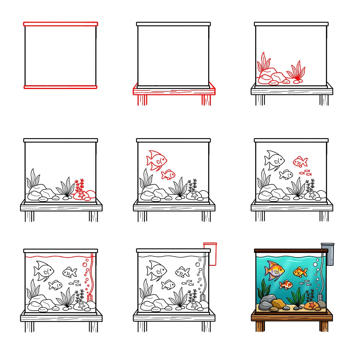 Plantes d'aquarium dessin