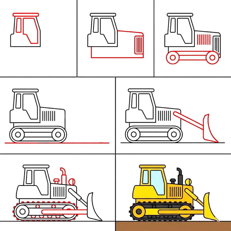 Véhicule bulldozer dessin