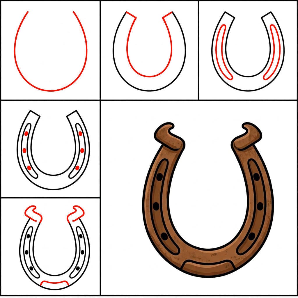 Vieux fer à cheval dessin