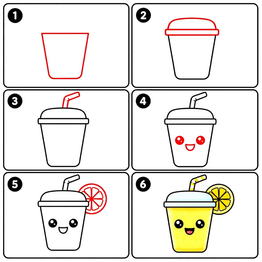 Adorable gobelet à limonade dessin