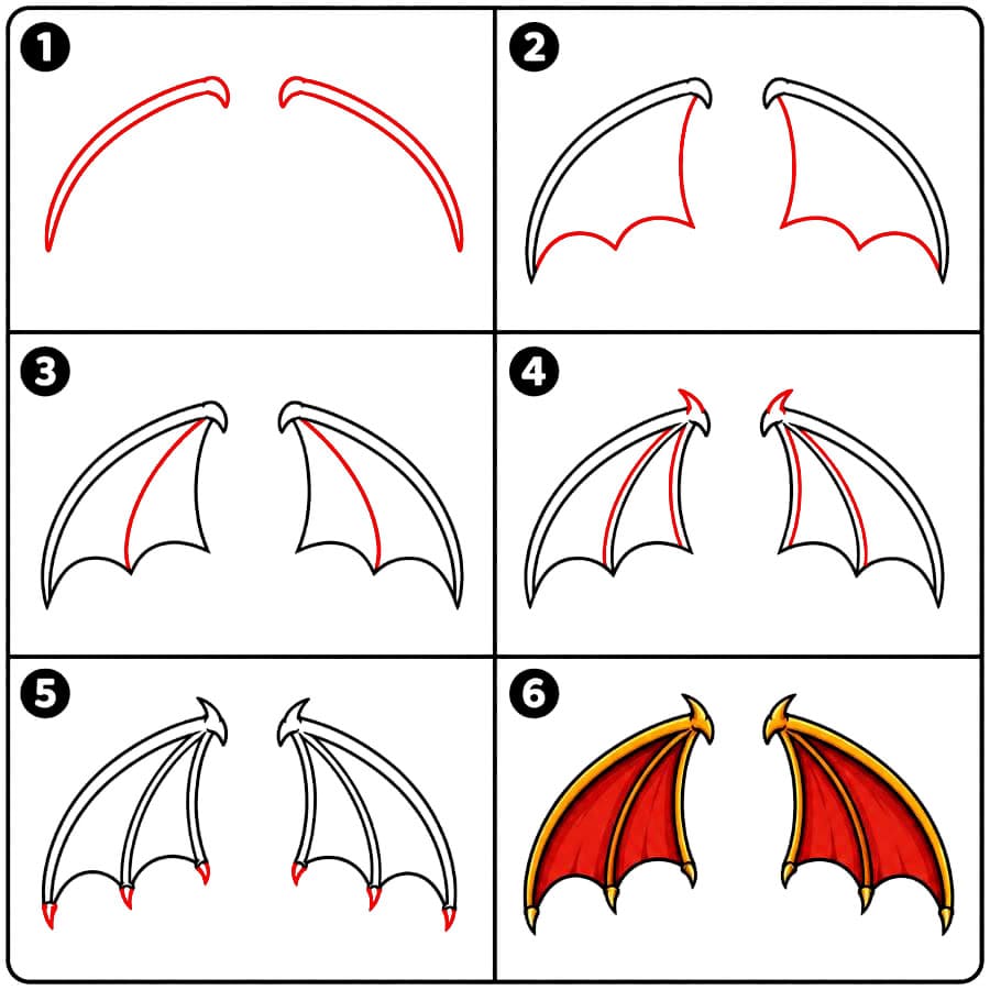 Ailes de dragon basiques dessin