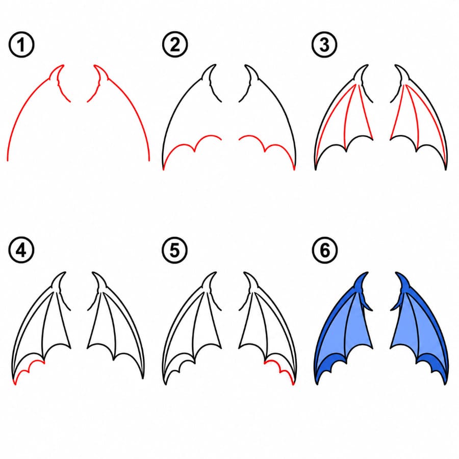Ailes de dragon bleues dessin