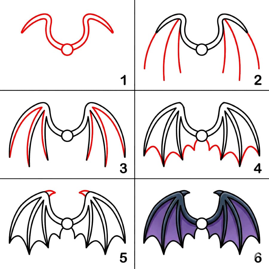Ailes de dragon chauve-souris dessin