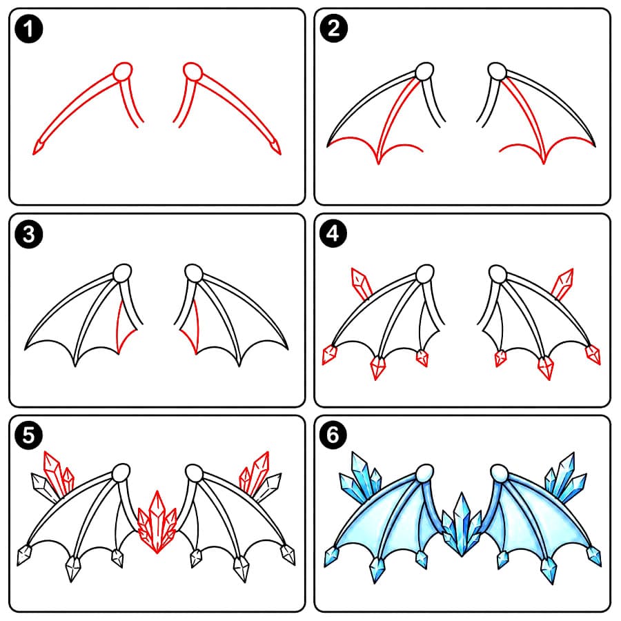 Ailes de dragon de glace dessin