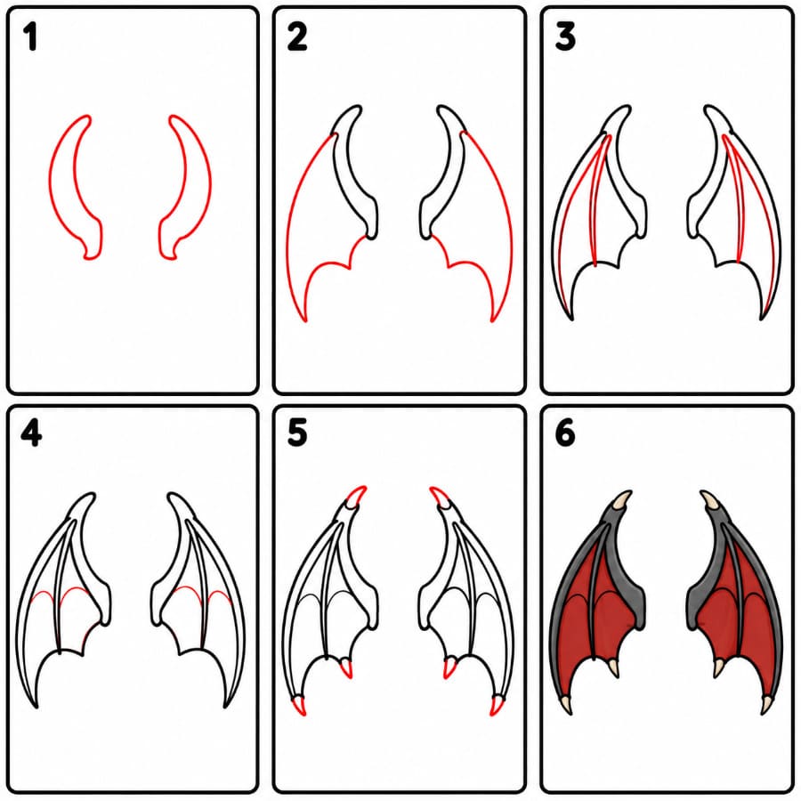 Ailes de dragon diabolique dessin