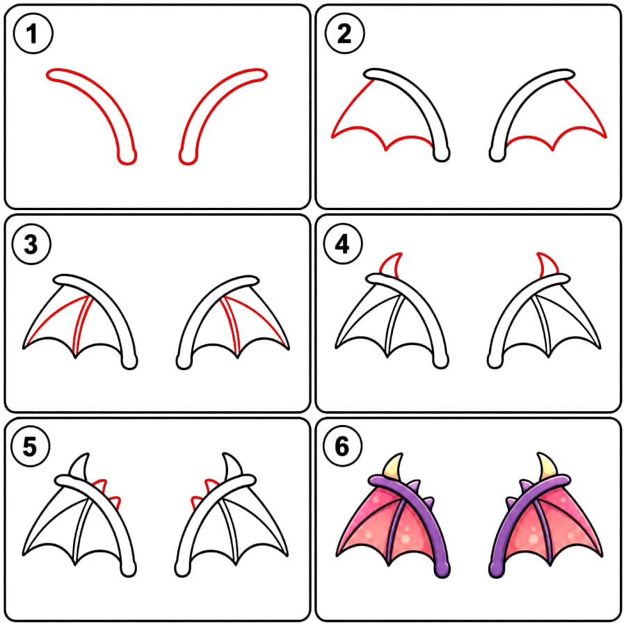 Ailes de dragon mignonnes dessin