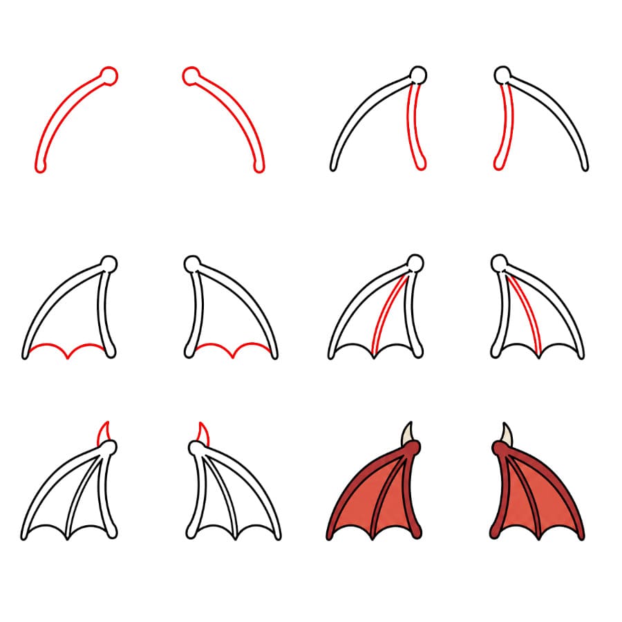 Ailes de dragon normales dessin
