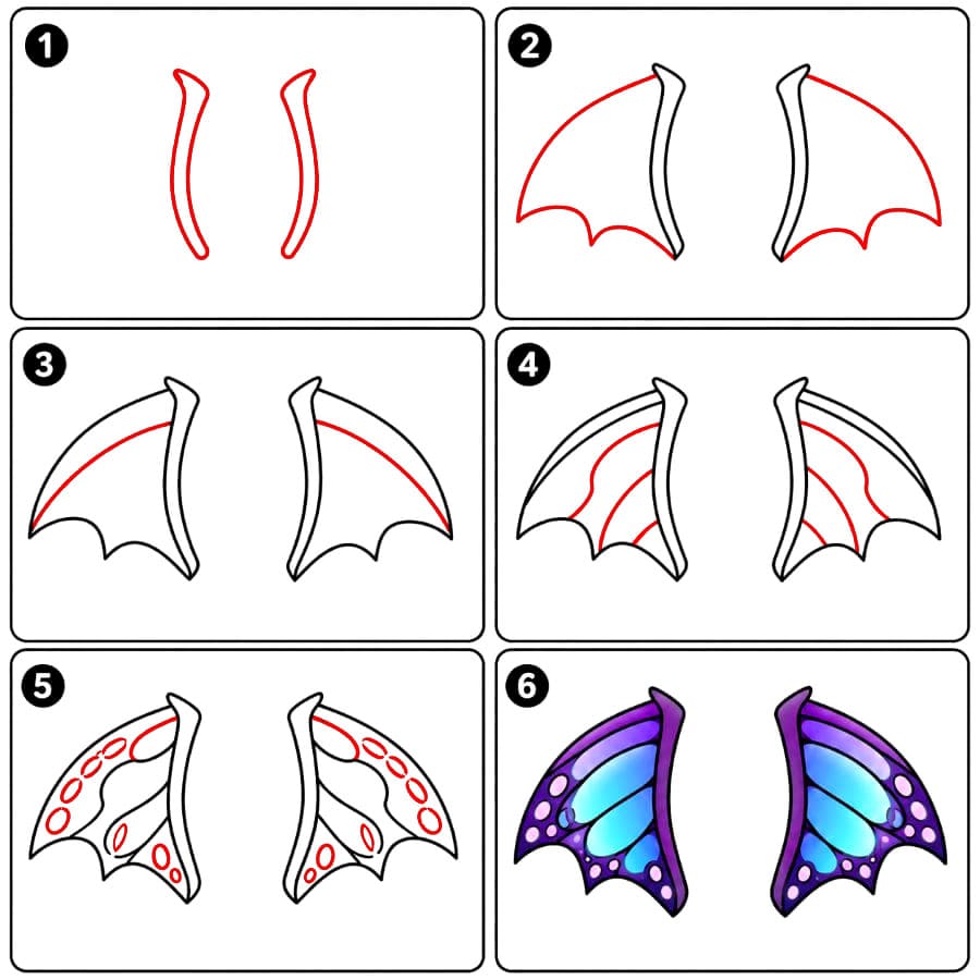 Ailes de dragon papillon dessin