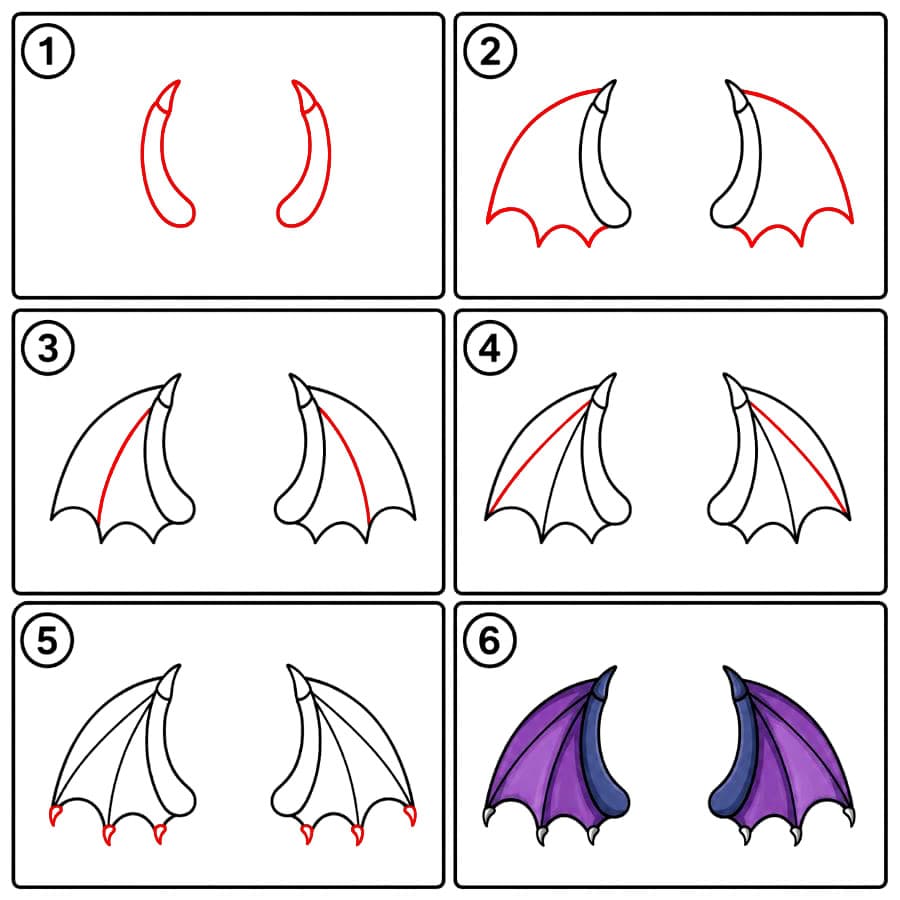 Ailes de dragon simples dessin