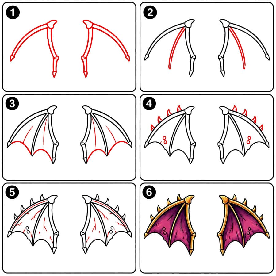 Ailes de dragon stylisées dessin
