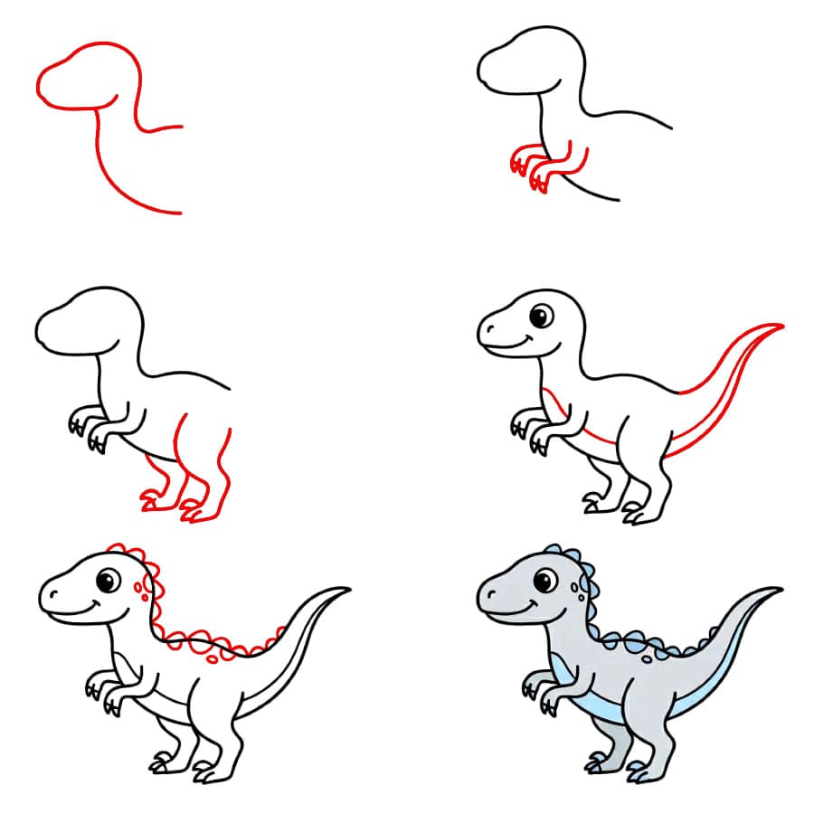 Bébé vélociraptor dessin