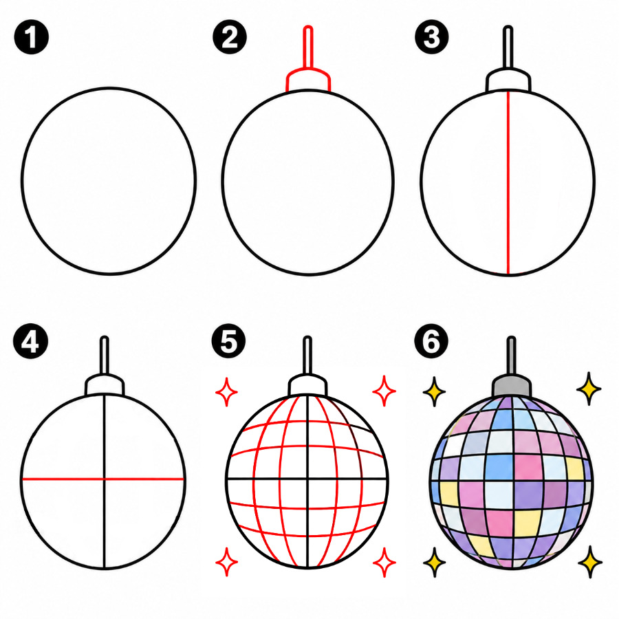 Boule à Facettes Brillante dessin