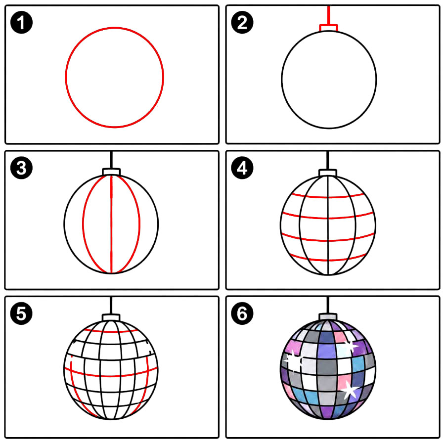 Boule à Facettes Classique dessin