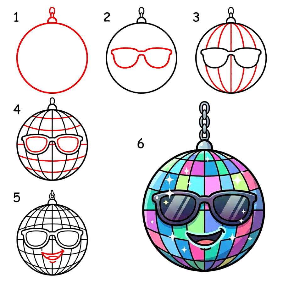Boule à Facettes Cool dessin