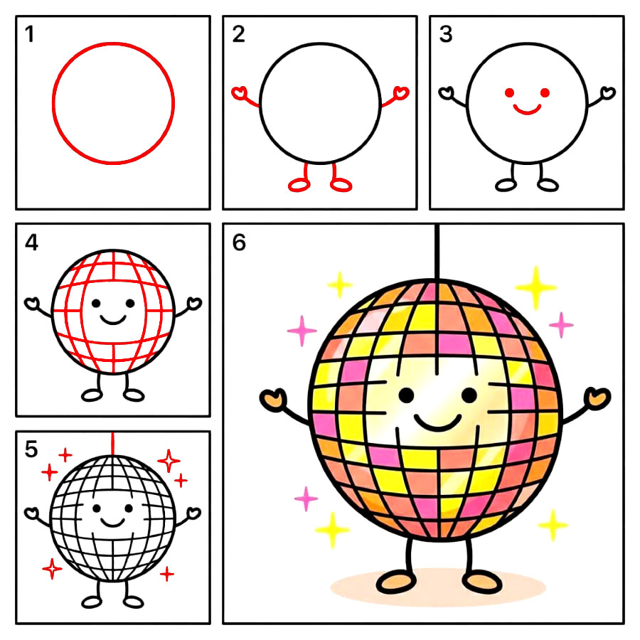 Boule à Facettes Dansante dessin