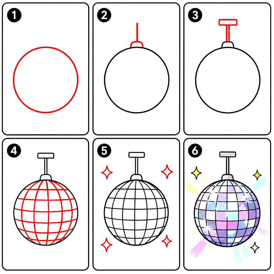 Boule à facettes dessin