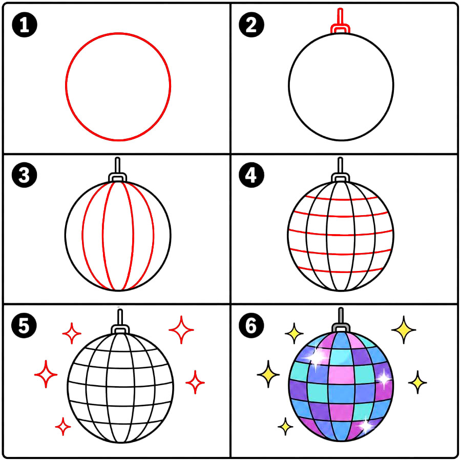 Boule à Facettes de Club dessin