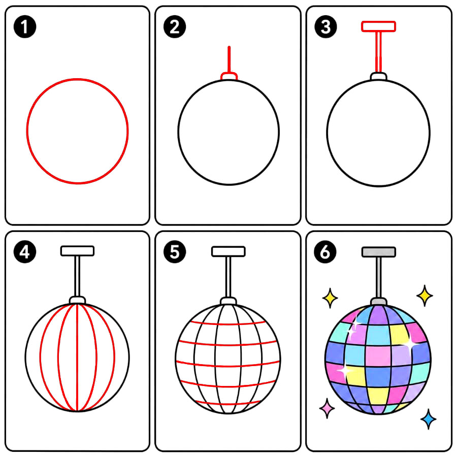 Boule à Facettes de Fête dessin