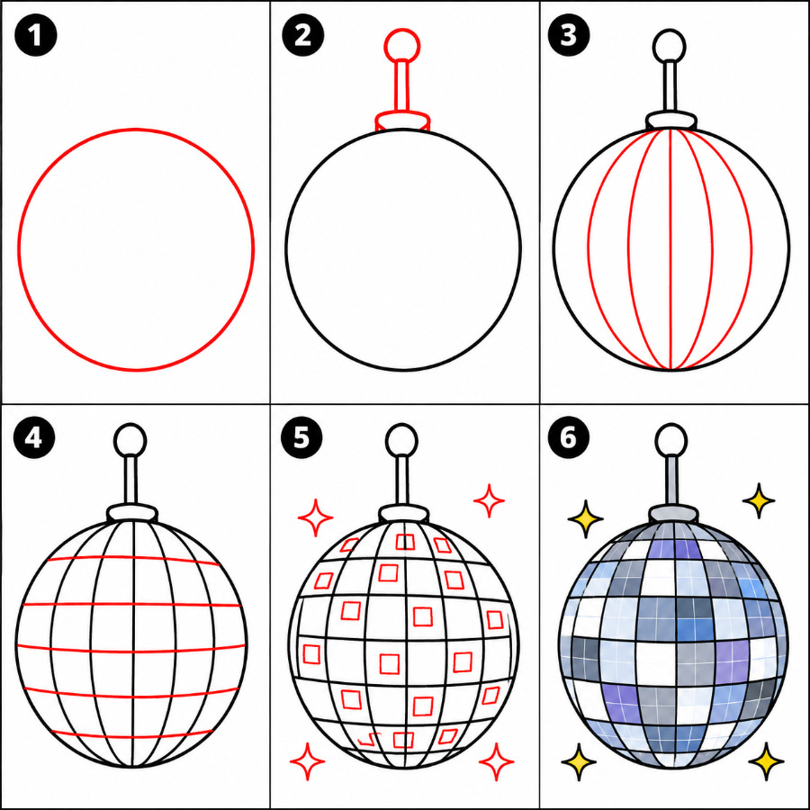 Boule à Facettes Gratuite dessin