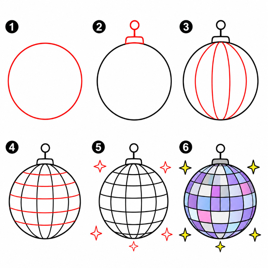 Boule à Facettes Normale dessin