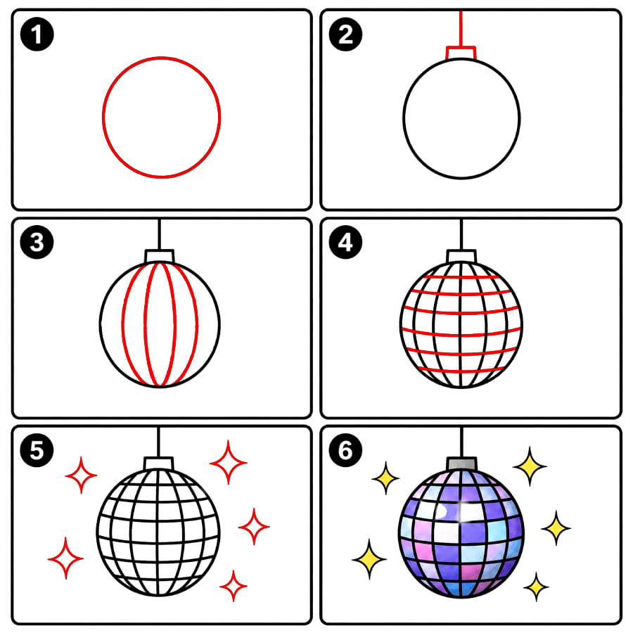 Boule à Facettes Scintillante dessin