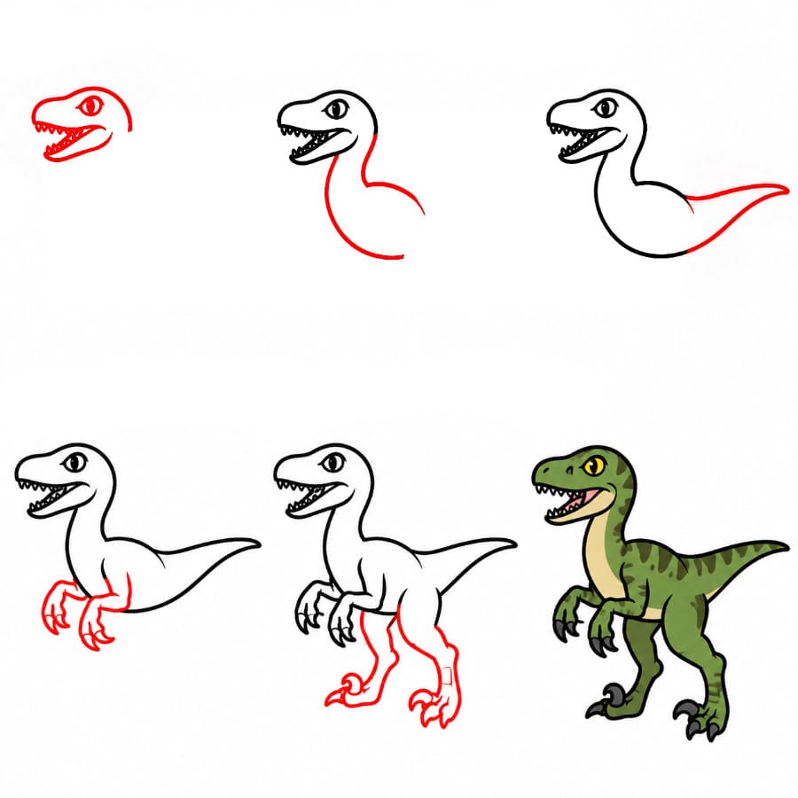 Cri de vélociraptor dessin