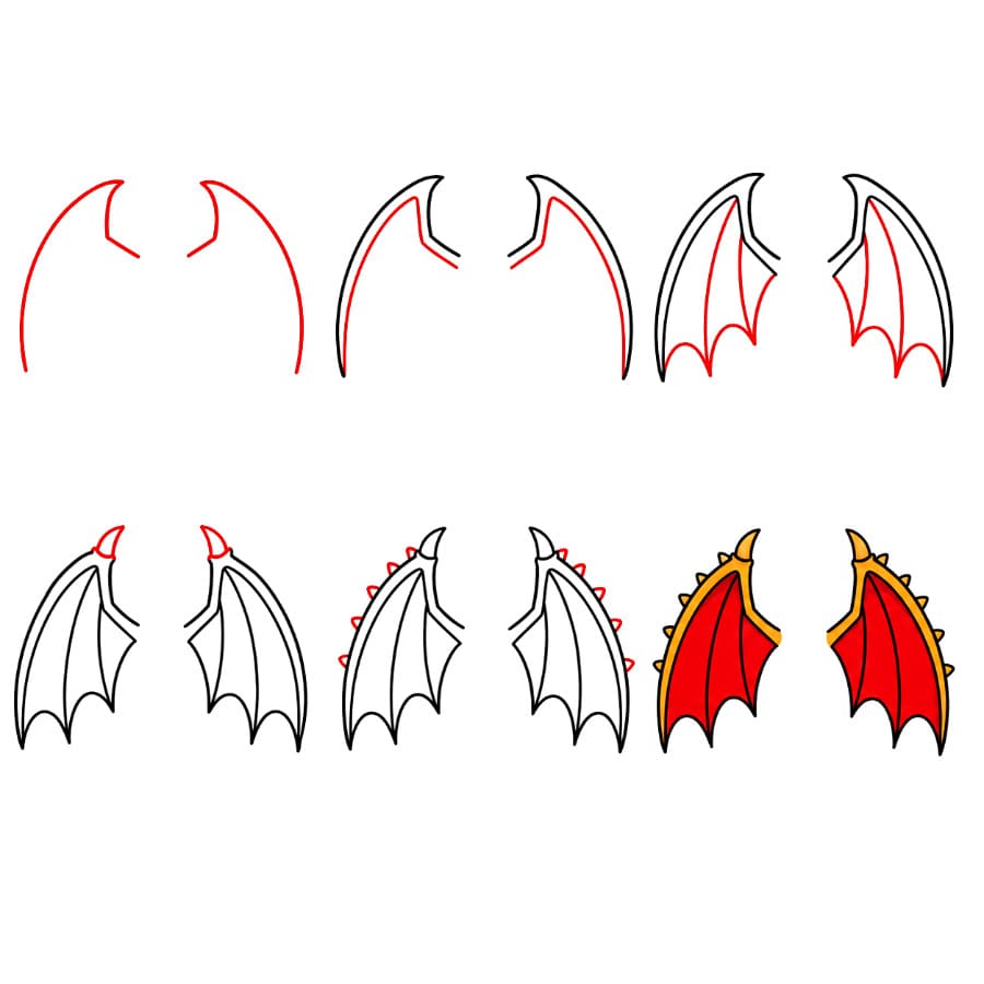 Grandes ailes de dragon dessin