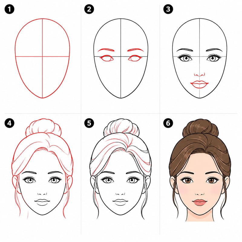 Image de visage de femme dessin