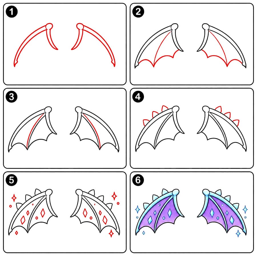 Jolies ailes de dragon dessin